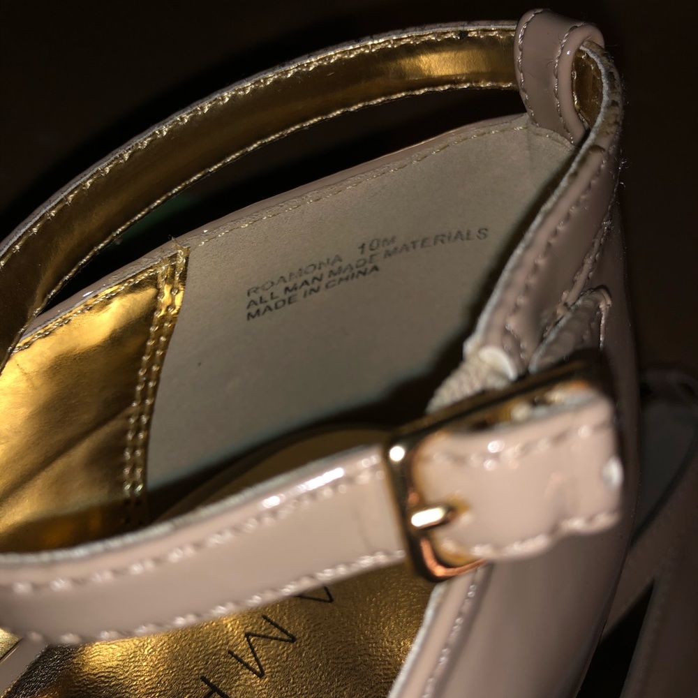 Nude Patent Leather Peep Toe Pumps - Picture 7 of 7